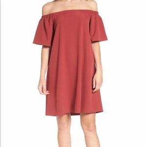 B.P. Off the Shoulder Shirt Dress
